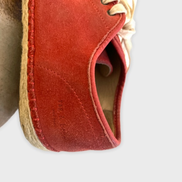 rag & bone red suede espadrille sneakers, size 37 - Picture 6 of 7